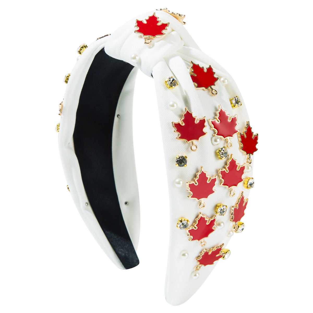 Wholesale Thanksgiving Inlaid Rhinestone Alloy Maple Leaf Chinese Restaurant Turkey Hair Ornament
